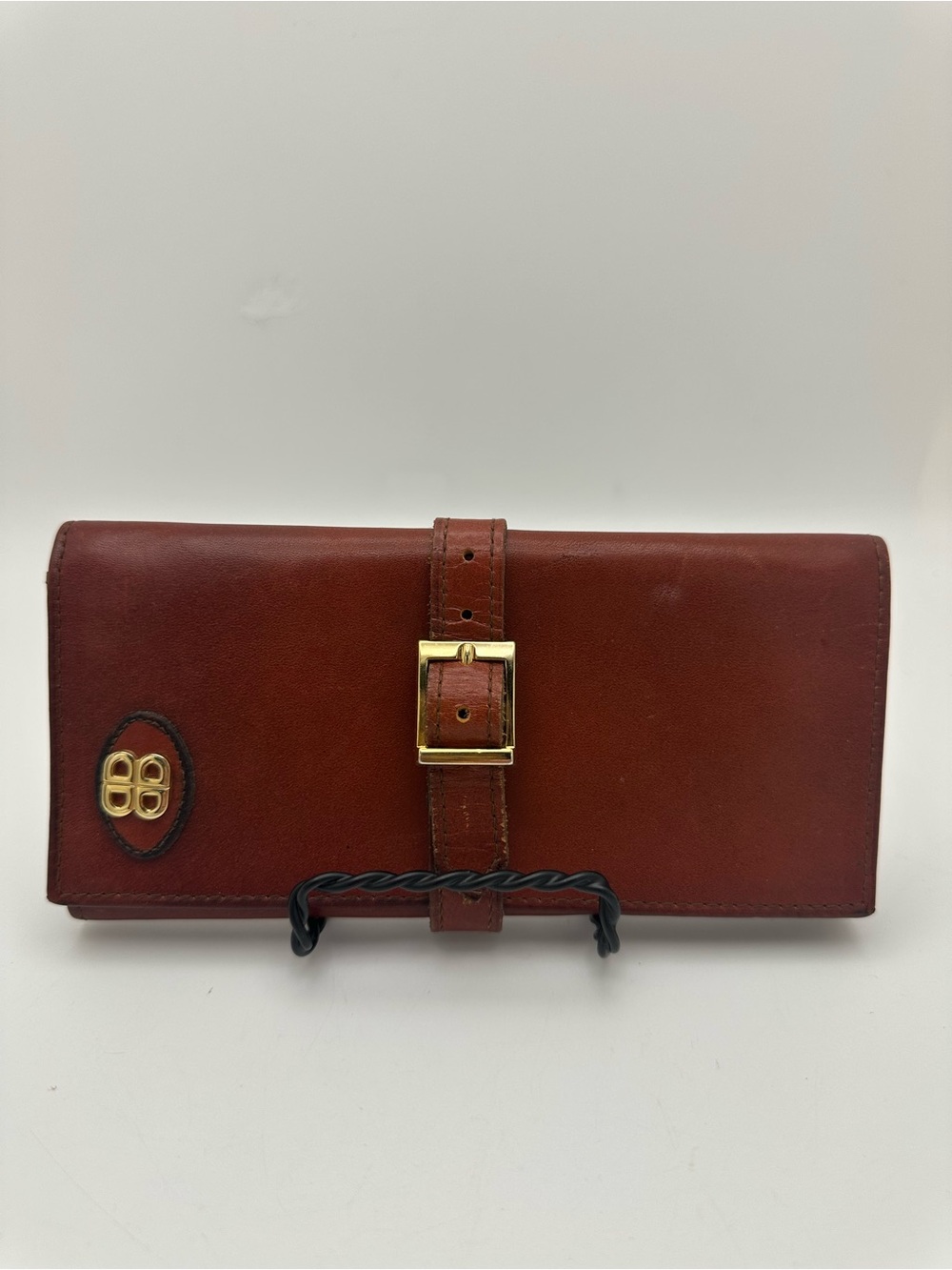 Vintage Bosca Original Design Red Suede Leather Jewelry Buckle Strap Organizer
